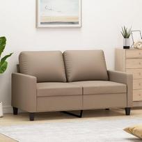 Dvivietė sofa 359136, dvivietė sofa, dvivietės sofos, kapučino rudos spalvos, 120 cm, dirbtinė oda