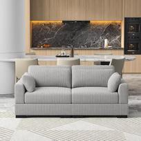 Dvivietė sofa su miego funkcija, moderni dvivietė sofa su 2 pagalvėlėmis, minkšta sofa, pagaminta iš velvetinio audinio, maža sofa-lova, dvivietė svečių sofa su porankiu, modulinė sofa dešinėje ir kairėje
