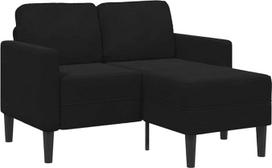 Dvivietė sofa su šezlongu L formos juoda 125 cm sofa miegamajam Minkšta sofa Lounge Sofa Sėdynės Baldai Minkšti baldai Baldų dizainas Sofa Svetainės sofa Velvetas