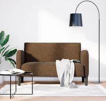 Dvivietė sofa „Braun“, 110 cm, dirbtinė oda, tvirtas faneros rėmas, patogi sėdimoji dalis, skirta svetainei, lengvai prižiūrima