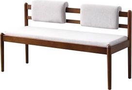 DYUNCZ Medinis suolas su atlošu, virtuvės suolas, valgomojo suolas su pagalvėle, dvigulė sofa, minkštas suolas, kaimiškas suolas, medinis suolas prieškambario zonai, svetainei, valgomajam (rudas, 105 cm)