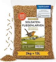 Džiovintos kareivinės musės lervos, 2 kg (atitinka 13 litrų) – daug baltymų | Vabzdžių užkandis paukščiams, žuvims, vėžliams ir ropliams, tinkamas visus metus. „Meerbach & Rose“ – kokybė iš Vokietijos