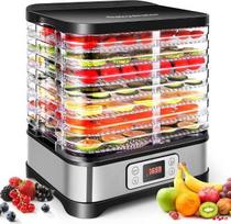 Džiovintuvas, 400 W, skaitmeninis maisto džiovintuvas su 8 lygiais, džiovintuvas su temperatūros reguliatoriumi ir laikmačiu, be BPA, skirtas džiovintiems vaisiams, mėsai ir daržovėms