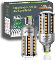 E27 LED lempa su judesio jutikliu ir saulėlydžio jutikliu, 27 W lemputė pakeičia 250 W lemputę, automatinis įjungimas ir išjungimas, šiltos baltos spalvos, 2700 K, 3850 liumenų (2 vnt.)