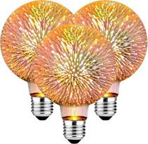 E27 LED „Vintage“ 3 W lemputė su stikliniu korpusu, sukuriančiu 3D fejerverkų efektą – pakuotė