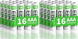 EBL AAA baterijos, 1100 mAh, 16 vnt. pakuotė – tipo NI-MH, 1,2 V AAA įkraunamos baterijos, mikro AAA baterijos (2 vnt. pakuotė)