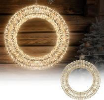 ECD Germany LED kalėdinis vainikas, 58 cm skersmens, su 960 šiltai baltų mikrodiodų ir laikmačiu, IP44, atsparus vandeniui patalpose ir lauke, 3D metalinis vainikas, LED apšvietimas, pakabinamas vainikas, šviesos vainikas, durų vainikas,