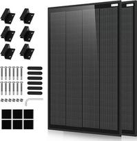 ECO-WORTHY 400 W lengvasis saulės kolektorius, sudarytas iš 2 x 200 W saulės kolektorių su laikikliu, N tipo, 18BB, 25 % efektyvumas, suderinamas su 12 V/24 V autonominėmis sistemomis, tinka balkonui, sodui, stogui ir kemperiui | N tipo, 18BB, 25 % efekty