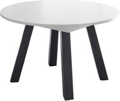 Edda 2 13534-130 Valgomojo stalas apvalus ištraukiamas 130 x 130 x 78 cm Grafitinis / baltas matinis lakas