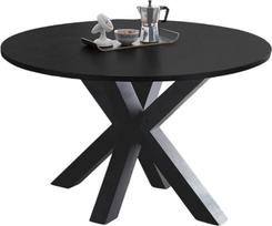 Edda 8 13552-110 Valgomojo stalas apvalus ištraukiamas 110 x 110 x 78 cm Virtuvės stalas grafitinis/juodas plienas