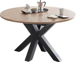 Edda 8 13550-110 Valgomojo stalas apvalus ištraukiamas 110 x 110 x 78 cm Virtuvės stalas Grafitinis / šakotas ąžuolas