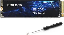 Ediloca EN705 SSD 4 TB NVMe SSD M.2 PCIe Gen4, vidinis SSD, 3D NAND TLC, iki 5000MB/s, vidinis kietasis diskas, dinaminė SLC talpykla, suderinamas su PS5, nešiojamaisiais kompiuteriais ir stacionariaisiais kompiuteriais