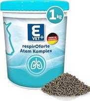 Eggersmann Mein Pferdefutter E-Vet respirOforte 1 kg - papildomas pašaras kvėpavimo takų problemų turintiems žirgams - bronchų ir kvėpavimo takų palaikymas - arklių pašaras su mukolitinėmis žolelėmis