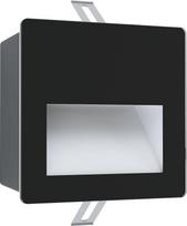 EGLO Aracena LED lauko įleidžiamas šviestuvas, įleidžiamas prožektorius, stiklas, plastikas, aliuminis juodos ir skaidrios spalvos, lauko šviestuvas, sieninis įleidžiamas šviestuvas, neutralios baltos spalvos, IP64, D x Š 14 cm