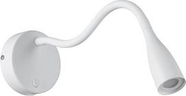 EGLO Olivandino 1 LED sieninis šviestuvas, "Gooseneck" skaitymo lempa, tvirtinama ant sienos, sieninis lovos šviestuvas su jungikliu ir USB įkrovimo funkcija, sieninis miegamojo šviestuvas, metalas ir plastikas, balta, šilta balta spalva