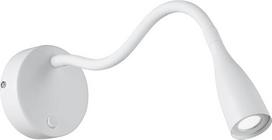 EGLO Olivandino LED sieninis šviestuvas, "Gooseneck" skaitymo lempa, montuojama ant sienos, sieninis lovos šviestuvas su jungikliu, miegamojo sieninis šviestuvas, metalas ir plastikas, balta, šilta balta spalva