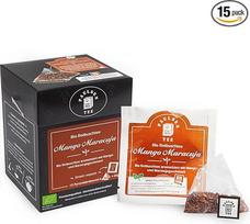 Ekologiška mangų pasiflorų arbata 15 x 3 g, atskirai supakuota, "Paulsen Tea" Raudonojo krūmo arbata piramidės formos maišelyje - ekologiška, kontroliuojama ir sertifikuota