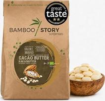 Ekologiškas kakavos sviestas „BAMBOO STORY“ kakavos gabaliukai, šalto spaudimo „Criollo“, 900 g, 100 % grynas