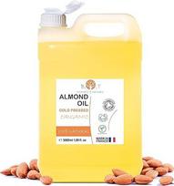 Ekologiškas migdolų aliejus, grynas, šalto spaudimo, natūralus, kosmetinis masažinis aliejus, plaukų ir barzdos aliejus, kūno aliejus, raukšles mažinantis veido aliejus, strijų gydymui, nagams, migdolų aliejus kūdikiams, galvos odos aliejus – 5000 ml