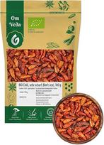 Ekologiškos aitriosios paprikos "Birds Eye Variety", raudonos, džiovintos, 9 aštrumo lygio, labai aštrios ir aromatingos, supakuotos į maišelį su aromato apsauga - 100 g
