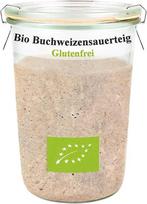 Ekologiškos grikių raugo tešlos, be glitimo raugo tešlos, 200 g, švieži ekologiški kepimo produktai, su naudojimo instrukcijomis (su stikline)