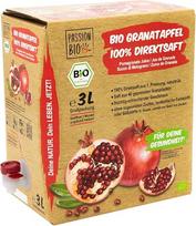 Ekologiškos granatų sultys, 3 litrai, natūraliai drumstos – 100 % ekologiškos granatų sultys, išspaustos tiesiogiai iš 40 granatų – vaisinis, gaivus skonis – be pridėto cukraus (pagal įstatymą), sudėtyje yra natūralaus cukraus