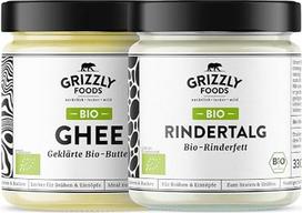 Ekologiškos jautienos taukų ir ekologiško ghee rinkinys – „Grizzly Foods“ | 100 % natūralūs riebalai maisto ruošimui, kepimui ir kepimui orkaitėje