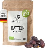 Ekologiškos „Medjool“ datulės, 1 kg. Didelės „Medjool“ datulės su medaus ir saldžios karamelės skoniu. Puikiai tinka užkandžiams, kepimui ir maisto gaminimui. Veganams tinkamos ekologiškos datulės. Ekologiškos