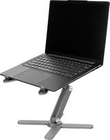 ELANOX sulankstomas nešiojamojo kompiuterio ir planšetinio kompiuterio („MacBook“, „iPad“) laikiklis iš aliuminio lydinio su 360° pasukimo funkcija – ergonomiškas, nešiojamas ir reguliuojamo aukščio (pilkos spalvos)