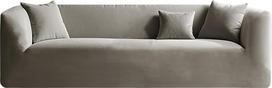 Elastingas „Chesterfield“ sofos užvalkalas, aksominiai elastano sofos užvalkalai, sofos užvalkalas su sėdimosios dalies pagalvės užvalkalu, neslystantis sofos apsauginis užvalkalas su porankiais (pilkai rudos spalvos, XL dydžio sofai)