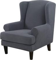 ele ELEOPTION Fotelis mesti, Sofa mesti, 2 dalių fotelio dangtis, Žakardinis audinys, Wingback kėdė, Stretch apima, Gryna spalva, Fotelis, Apsauginis dangtelis, Skalbimo ir Anti-Wrinkle sofos dangtis,