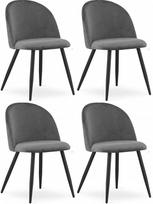 Elegantiška ir patogi aksominė kėdė, elegantiškos metalinės kojos, ergonomiškas atlošas, užtikrinantis aukščiausią komfortą, universali (tamsiai pilka, 4 vnt.)