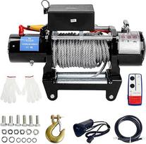 Elektrinė gervė 12 V, 12000 svarų / 5443 kg variklio gervės kabelio skriemulys, elektrinė 230 V radijo nuotolinio valdymo gervė, 9 mm plieninis trosas, suderinama su keturračiais, visureigiais, valtimis, pikapais
