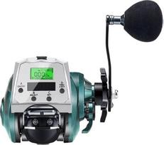 Elektrinė žvejybos ritė su temperatūros rodmeniu ir 15 cm gylio atmintimi (Green-Right)