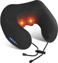 Elektrinis kaklo masažuoklis su šildymo funkcija, belaidė USB įkraunama masažinė pagalvėlė, ergonomiškas kaklo ir pečių masažuoklis įtampai sumažinti, puikiai tinka namuose, biure ir automobilyje