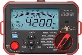 Elektroninis apkrovos testeris, greitasis izoliacijos testeris UT501E, 4 GΩ izoliacijos varžos matuoklis, megometras, PI, DAR, palyginimo funkcija, nuotolinis tikrinimas, IP54