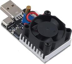 Elektroninis USB apkrovos testavimo modulis, 7–20 V nuolatinė srovė, 25 W, pastovios srovės iškrovimas, dviguba USB sąsaja, išmanusis ventiliatorius, perkaitimo reguliavimas, patobulintas šilumos išsklaidymas