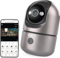 EMOS GoSmart – 4 MP vidaus stebėjimo kamera su dvigubu „Wi-Fi“ ryšiu ir programėle – išmaniojo namo IP kamera, skirta naudoti patalpose – judesio aptikimas ir sekimas, naktinio matymo funkcija ir matymo nuotolio reguliavimas – dvipusis garso ryšys – pilka