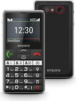 Emporia emporiaPURE-LTE, Vyresnio amžiaus mobilusis telefonas 4G, Mobiliojo ryšio telefonas be sutarties, Mobilusis telefonas su pagalbos iškvietimo mygtuku, juodas