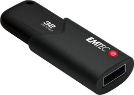 EMTEC USB atmintinė 3.0 (3.2) „Click Secure B120“ 32GB išorinė atmintinė, rašymo greitis 100Mb/s, skaitymo greitis 20MB/s, su „AES260“ programine įranga (juoda)