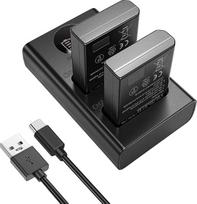 EN-EL14/EN-EL14a 2050 mAh akumuliatorių rinkinys su dviejų lizdų greitojo įkrovimo įrenginiu, suderinamas su „Nikon“ D5100, D3200, D5300, D3100, D5200, D3300, D5500, D3400, Df, D3500, D5600 P, 700000, P7100, P7700, P7800 skaitmeniniams fotoaparatams