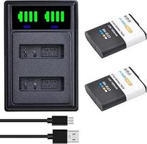 EN-EL23 akumuliatorius ir LED USB įkroviklis, skirtas Nikon Coolpix P900, P600, P610, P610s, P900s, S810c, B700, 2 vnt.