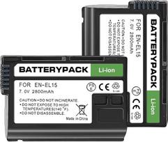 EN-EL15 7V 2650mAh 2 pakuočių įkraunama ličio jonų baterija Suderinama su Nikon D7500 D800 D800 D800E D810 D810A D700 D600 D610 D500 1 V1 V2 V3, D750 D850, Z6 Z6IIIIIIII/Z7II, Z5, D780,