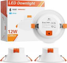 ENUOTEK 12 W LED įleidžiami lubų šviestuvai Plokščios lubos Vonios kambario šviestuvai IP44 Drėgna patalpa Dimeruojamas lubų skylės skersmuo 120 mm Šilta balta 3000 K ir šalta balta 6000 K 3 lemputės