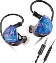 EPZ Q1 ausinės su dinaminiais garsiakalbiais, Hi-Fi bosu, IEM ausinės, žaidimų ausinės su 3,5 mm lizdu, mikrofonu ir nuimamu kabeliu, skirtos muzikantams ir žaidėjams