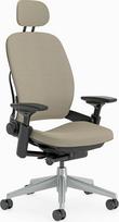 Ergonominė biuro kėdė „Steelcase Leap“ su „LiveBack“ juosmens atrama, lanksčiu atlošu, reguliuojamu galvos atlošu, spalva „Truffle“, 62 x 68 x 117 cm | Pagaminta Prancūzijoje, iš anksto surinkta, su universaliais ratukais, aukščiausios kokybės medžiagos,