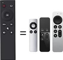 Ersatz-Fernbedienung kompatibel mit Apple TV 4K-Player, passend für Apple TV der 1., 2., 3. Generation, für Apple TV HD A2169, A1842, A1625, A1427, A1469, A1378, A1218, mit Strom- und