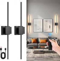ERWEY LED sieninis šviestuvas, skirtas naudoti patalpose, maitinamas baterijomis, 70 cm, 3 W, 2 vnt. rinkinys