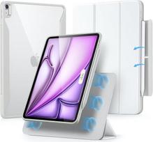 ESR dėklas „iPad Air“ 13 colių M4/M3/M2, „iPad Air“ 2026/2025/2024 dėklas su rašiklio laikikliu, nuimamas magnetinis dangtelis, vertikalus stovas, Suderinamas su „Pencil Pro“/USB-C, „Rebound 360“ serija, balta | Nuimamas magnetinis dangtelis, vertikalus s