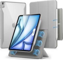 ESR magnetinis dėklas „iPad Air“ 11 colių M4/M3/M2 (2026/2025/2024), „iPad Air“ 5-osios/4-osios kartos dėklas, 10,9 colių, su rašiklio laikikliu, nuimamas magnetinis dangtelis, vertikalus stovas, „Rebound 360“ serija, pilkos spalvos | Nuimamas magnetinis
